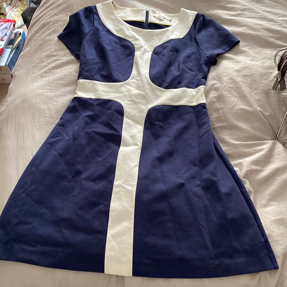 Boden short sleeve color block dress